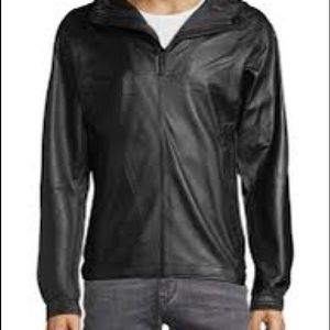 J Lindeberg Black Leather Hoodie Jacket NWT Nappa Lamb Leather Napa